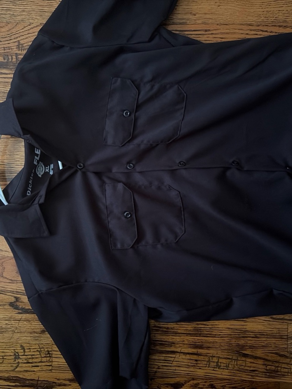 Dickies Black Short Sleeve Flex Button-Down Work Shirt